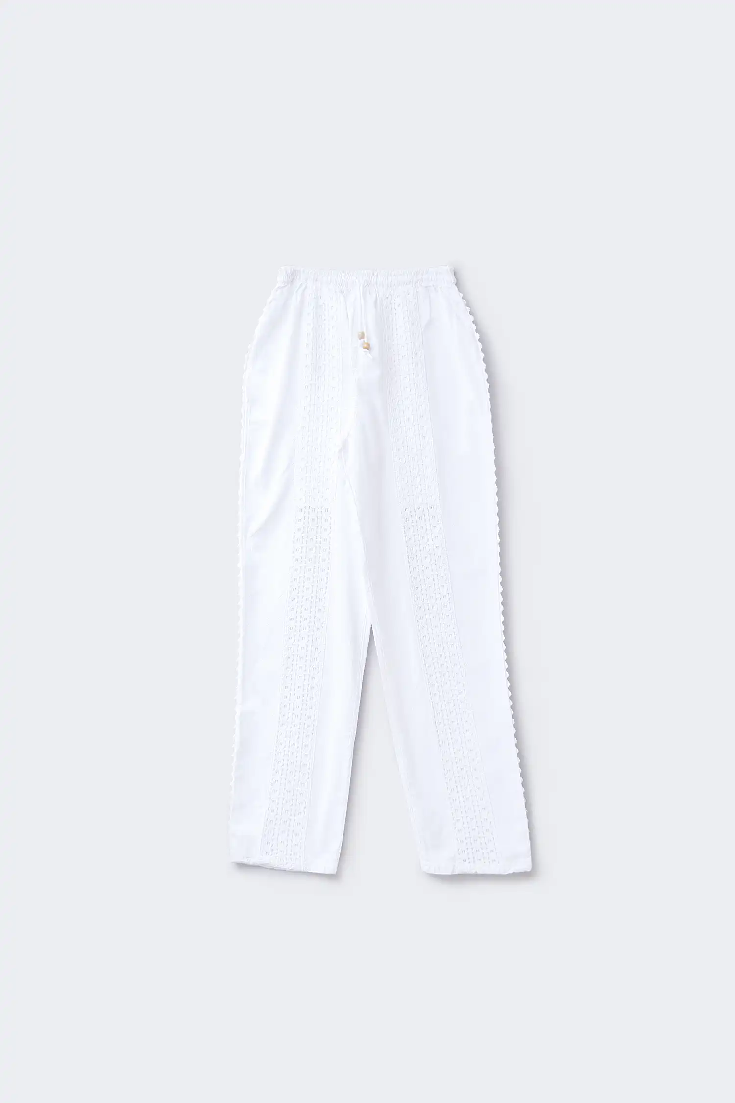 Pantalón ibicenco mujer blanco vista frontal