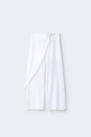 Pantalón ibicenco mujer blanco vista frontal