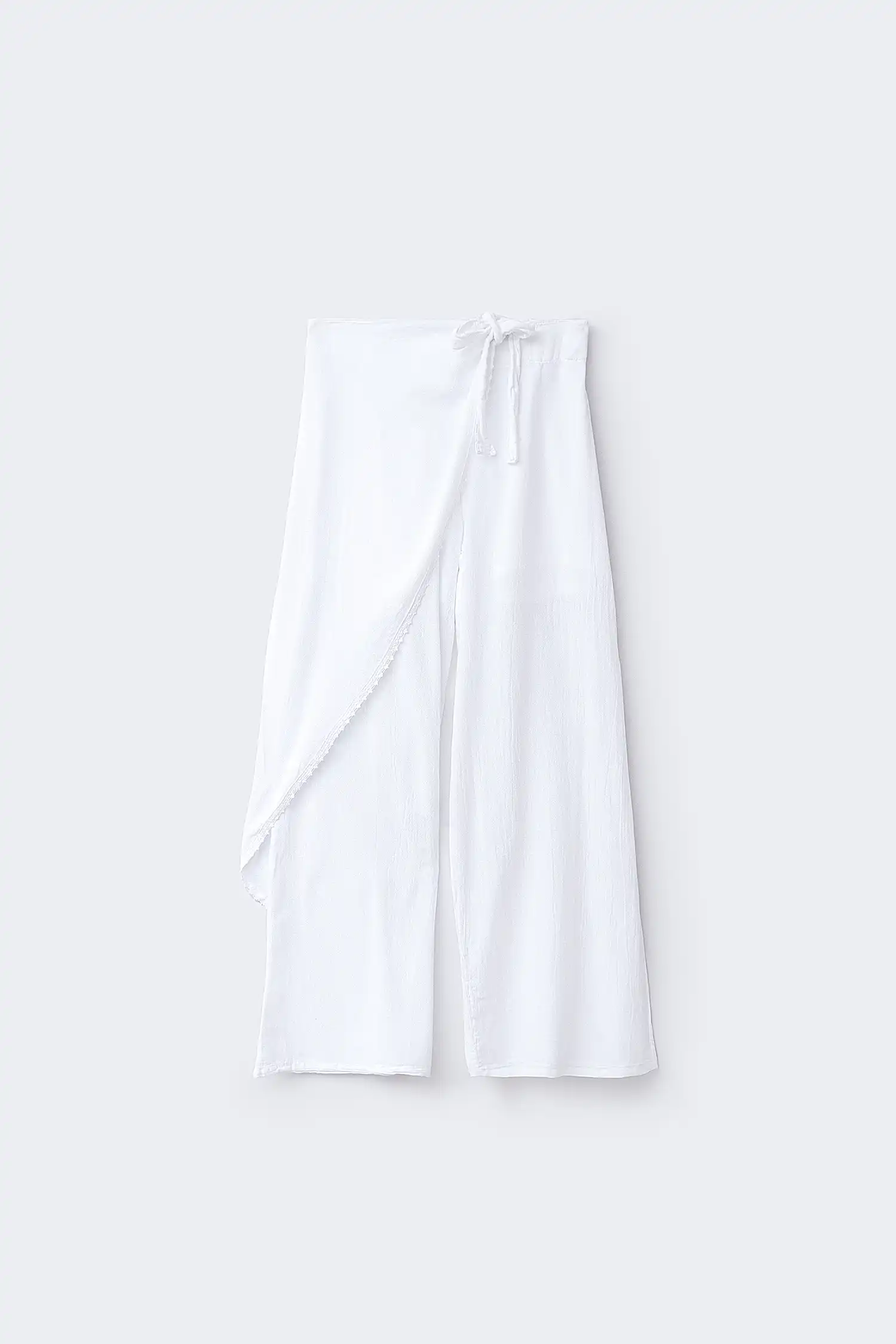 Pantalón ibicenco mujer blanco vista frontal