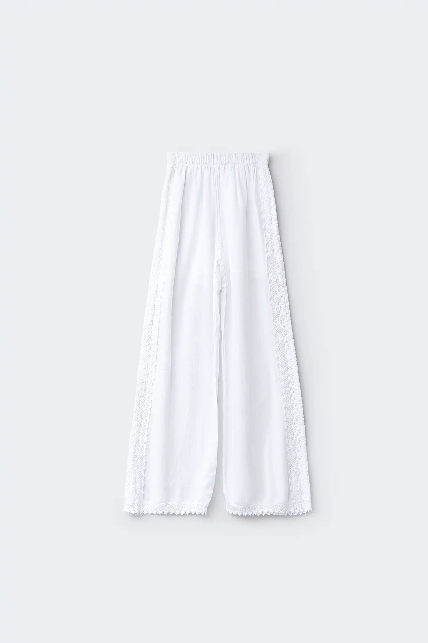 Pantalón ibicenco mujer blanco vista frontal