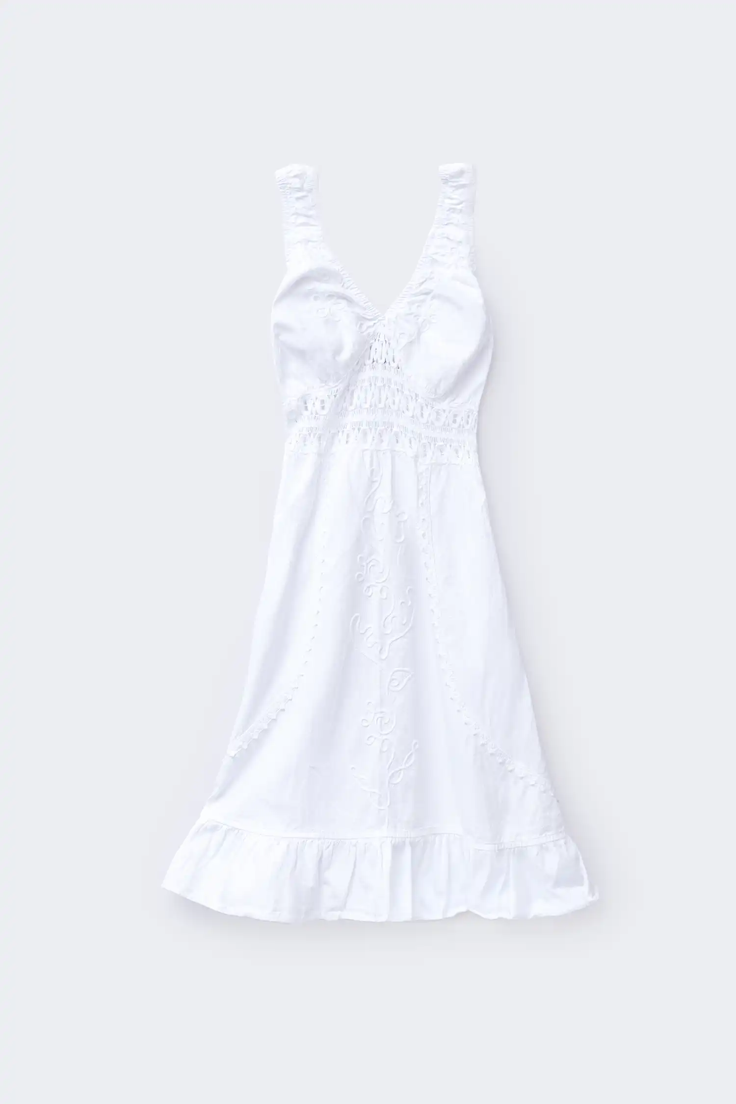 vestido ibicenco corto blanco vista frontal