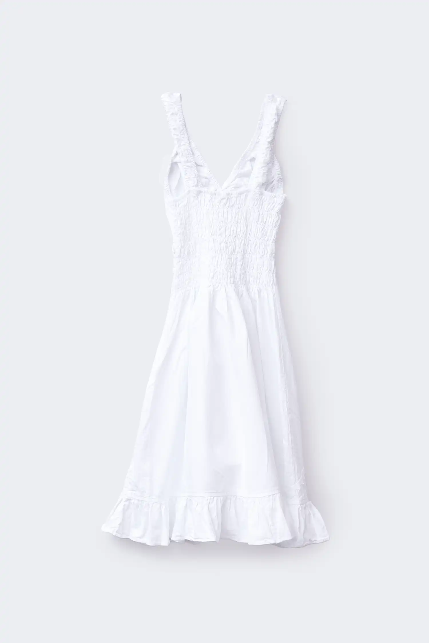 vestido ibicenco corto blanco vista trasera