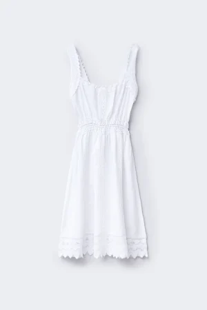 vestido ibicenco corto blanco vista frontal