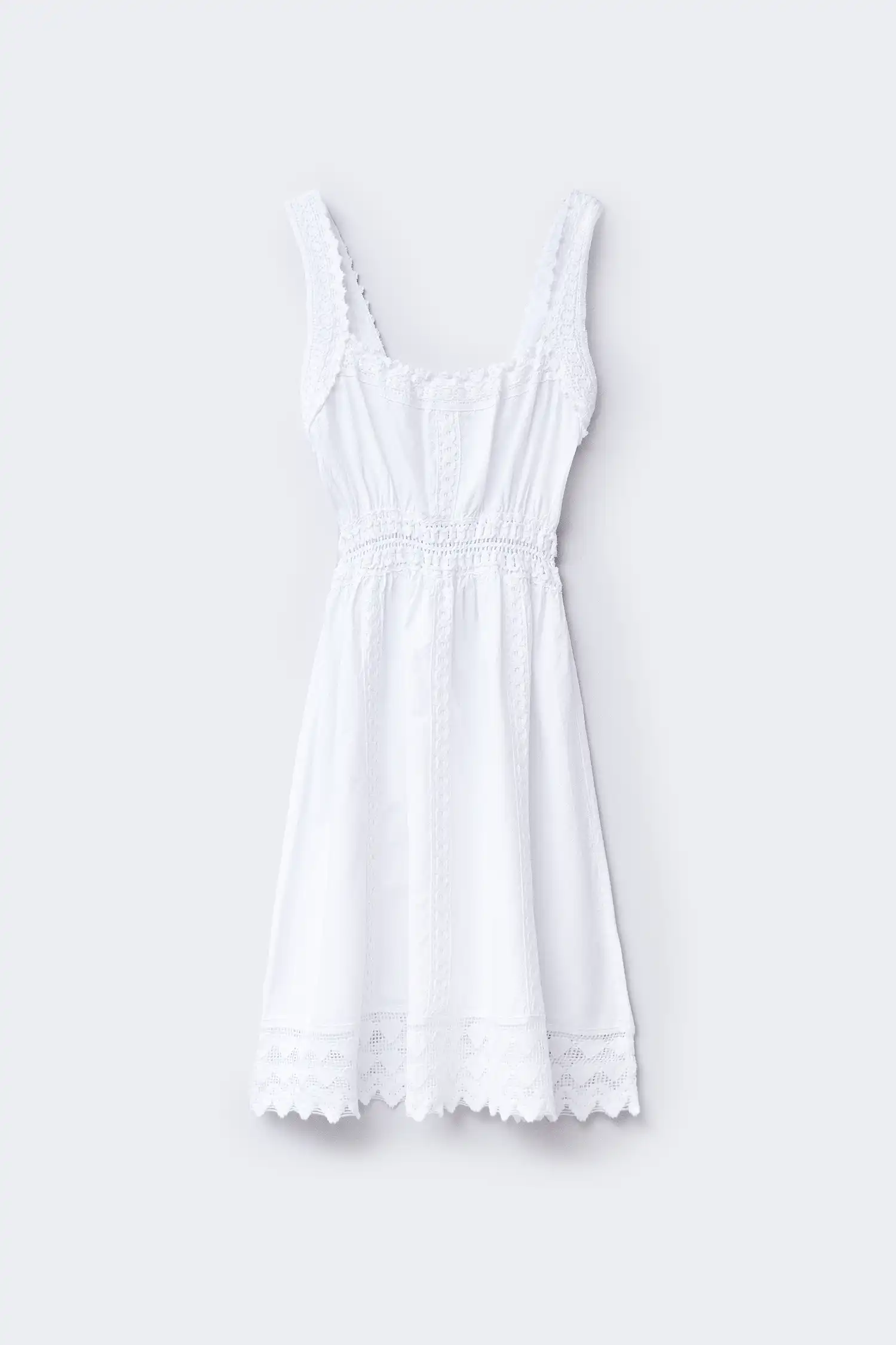 vestido ibicenco corto blanco vista frontal