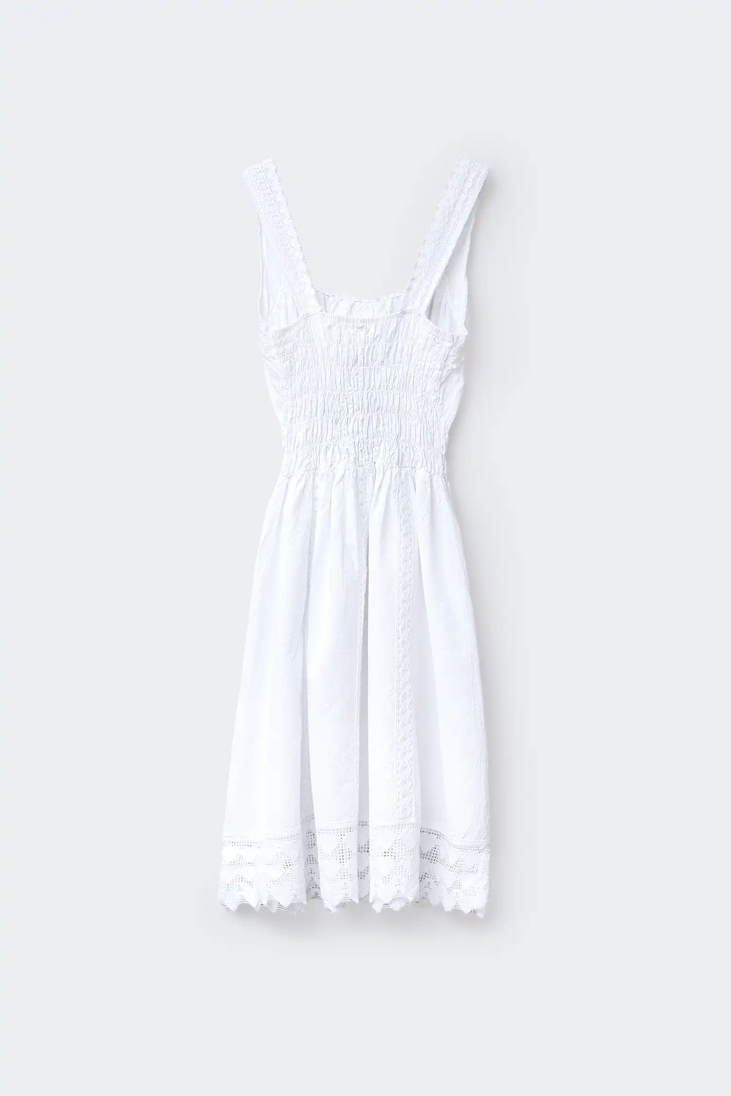 vestido ibicenco corto blanco vista trasera