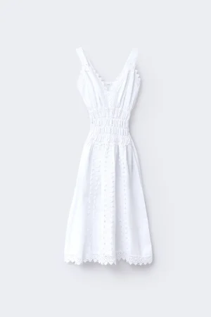 vestido ibicenco corto blanco vista frontal