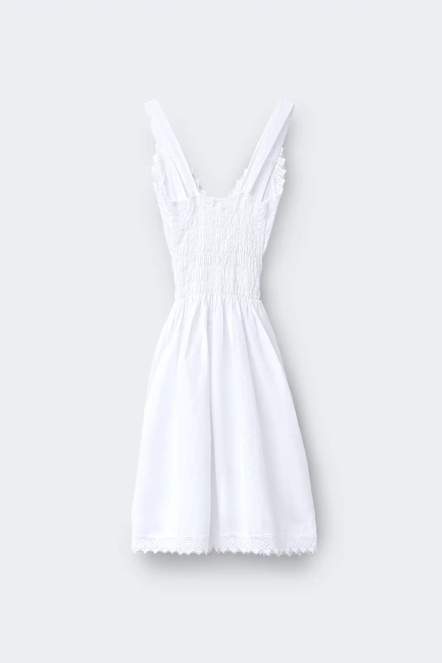 vestido ibicenco corto blanco vista trasera