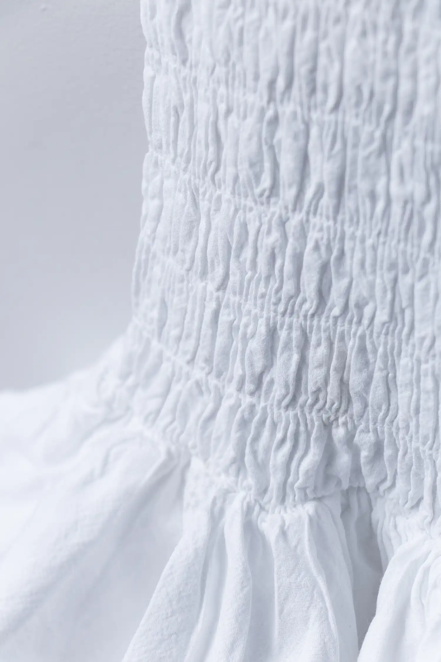 vestido ibicenco corto blanco vista detalle elástico cintura