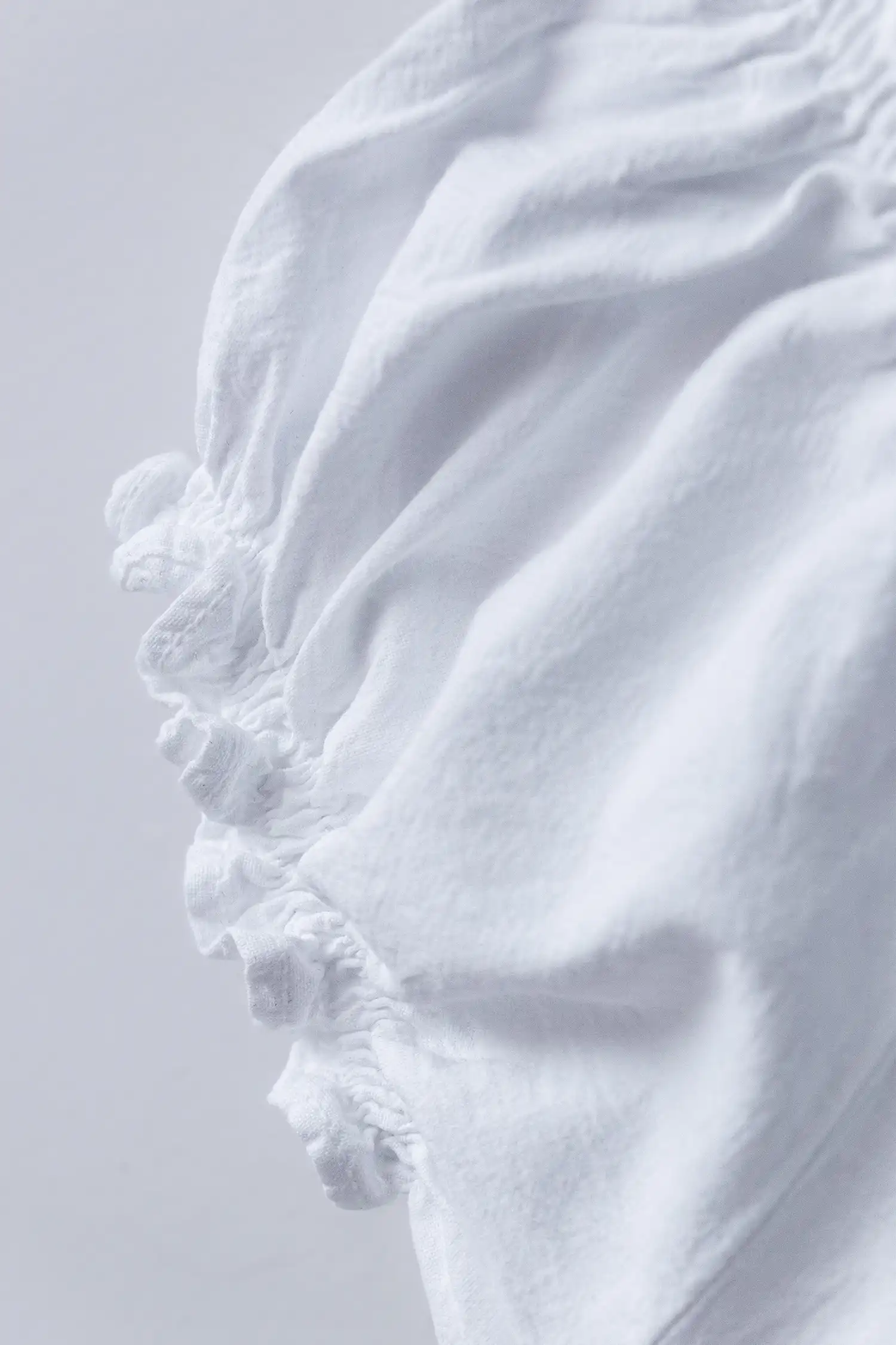 vestido ibicenco corto blanco vista detalle mangas