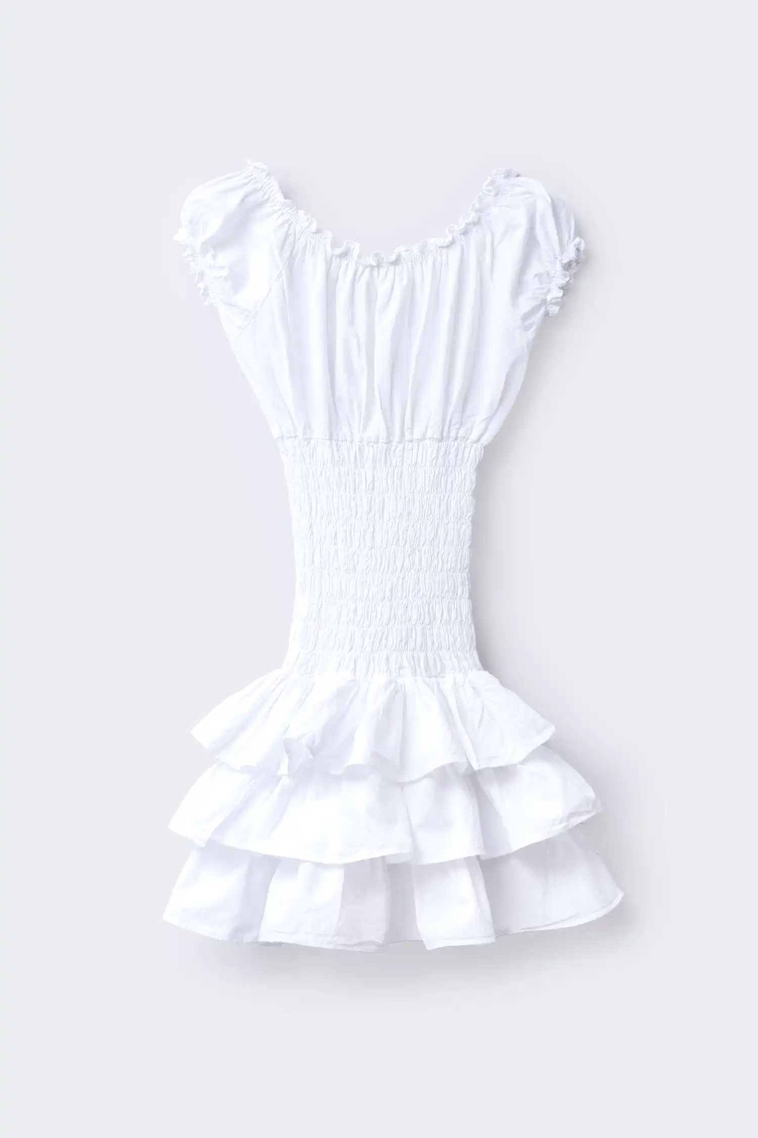 vestido ibicenco corto blanco vista trasera